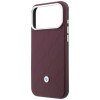 BMW Quilted Pattern Metal Logo Hülle und Wallet-Set für Apple iPhone 18 Pro Max / 17 Pro Max, burgundy