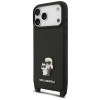 Karl Lagerfeld Saffiano Karl&Choupette Metal Pin CBDY Strap Hülle für Apple iPhone 18 Pro Max / 17 Pro Max, schwarz