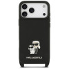 Karl Lagerfeld Saffiano Karl&Choupette Metal Pin CBDY Strap Hülle für Apple iPhone 18 Pro Max / 17 Pro Max, schwarz