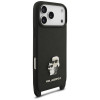 Karl Lagerfeld Saffiano Karl&Choupette Metal Pin CBDY Strap Hülle für Apple iPhone 18 Pro Max / 17 Pro Max, schwarz