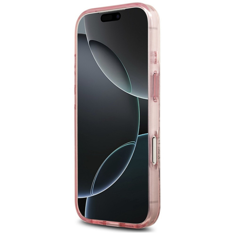 Guess IML Flower & Tonal Circle MagSafe Hülle für Apple iPhone 18 Pro Max / 17 Pro Max, pink