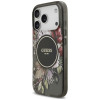 Guess IML Flowers Pearl Strap MagSafe Hülle für Apple iPhone 18 Pro / 17 Pro, schwarz