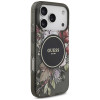 Guess IML Flowers Pearl Strap MagSafe Hülle für Apple iPhone 18 Pro / 17 Pro, schwarz