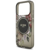 Guess IML Flowers Pearl Strap MagSafe Hülle für Apple iPhone 18 Pro / 17 Pro, schwarz