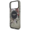 Guess IML Flowers Pearl Strap MagSafe Hülle für Apple iPhone 18 Pro Max / 17 Pro Max, schwarz