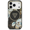 Guess IML Glitter Flowers Triangle MagSafe Hülle für Apple iPhone 18 Pro Max / 17 Pro Max, schwarz