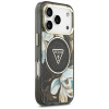 Guess IML Glitter Flowers Triangle MagSafe Hülle für Apple iPhone 18 Pro Max / 17 Pro Max, schwarz
