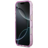 Guess IML Glitter Flowers Triangle MagSafe Hülle für Apple iPhone 18 Pro Max / 17 Pro Max, lila