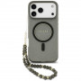 Guess IML Glitter Pearl Strap MagSafe Hülle für Apple iPhone 18 Pro / 17 Pro, Schwarz