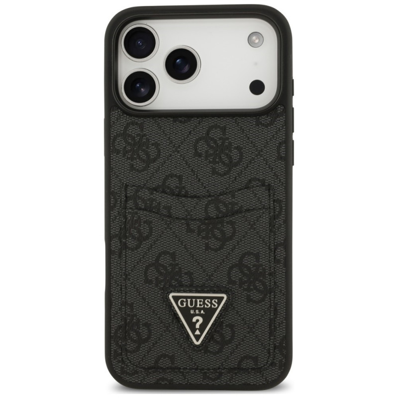 Guess 4G Double Card Triangle Hülle für Apple iPhone 18 Pro Max / 17 Pro Max, Schwarz