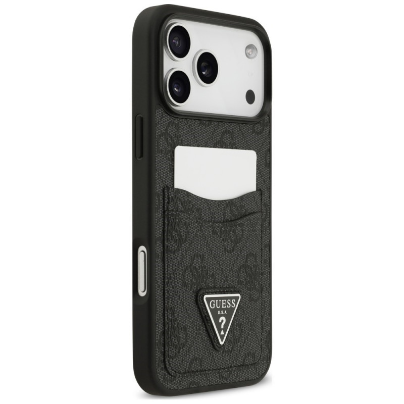 Guess 4G Double Card Triangle Hülle für Apple iPhone 18 Pro Max / 17 Pro Max, Schwarz