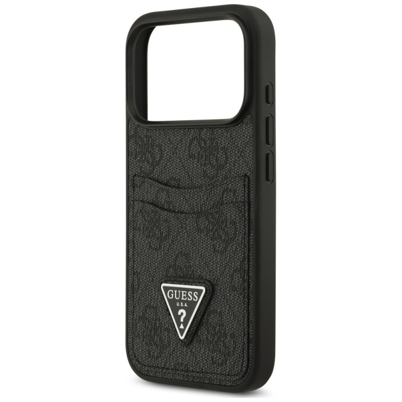 Guess 4G Double Card Triangle Hülle für Apple iPhone 18 Pro / 17 Pro, Schwarz