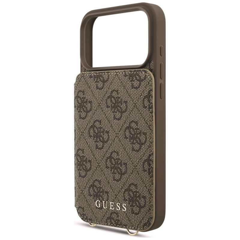 Guess 4G Cardslots & Magnetic Closure Crossbody Case für Apple iPhone 18 Pro Max / 17 Pro Max, braun