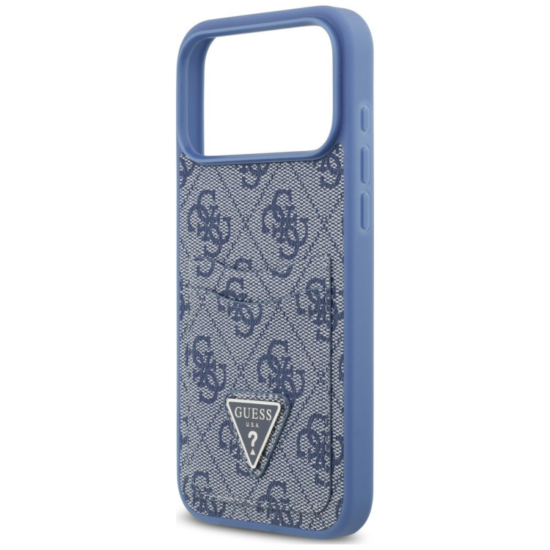 Guess 4G Double Card Triangle Hülle für Apple iPhone 18 Pro Max / 17 Pro Max, Blau