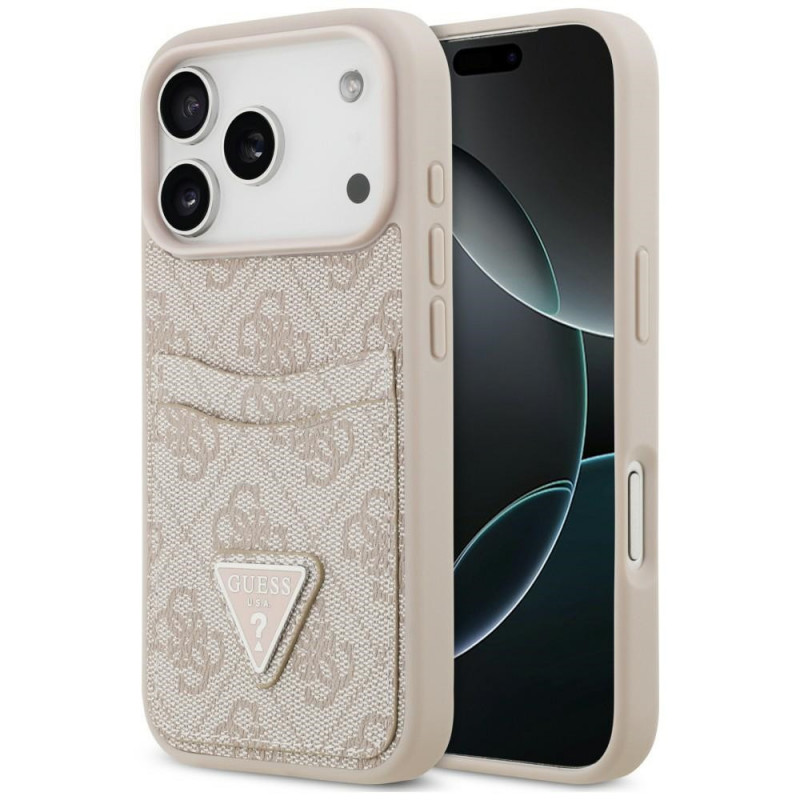 Guess 4G Double Card Triangle Hülle für Apple iPhone 18 Pro / 17 Pro, Pink