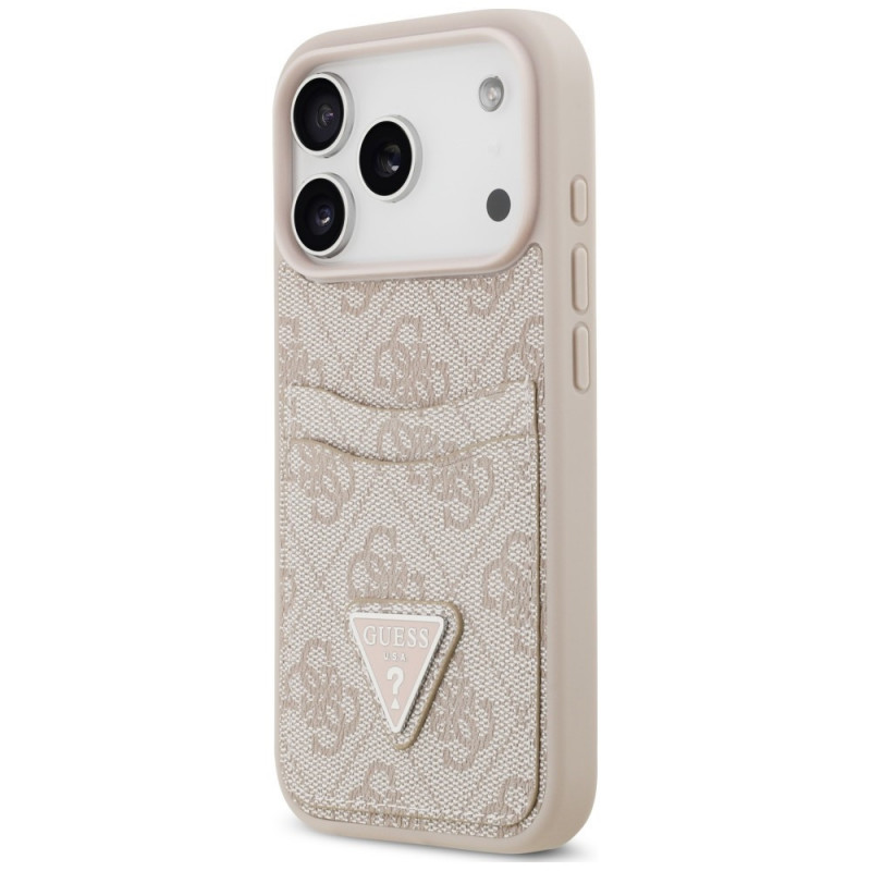 Guess 4G Double Card Triangle Hülle für Apple iPhone 18 Pro / 17 Pro, Pink