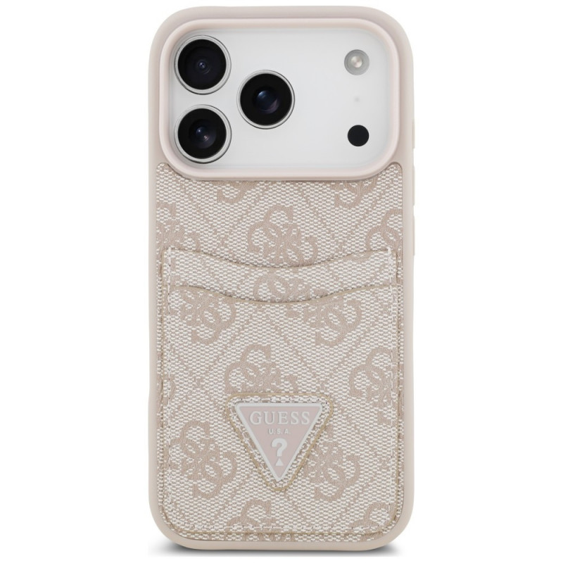 Guess 4G Double Card Triangle Hülle für Apple iPhone 18 Pro / 17 Pro, Pink