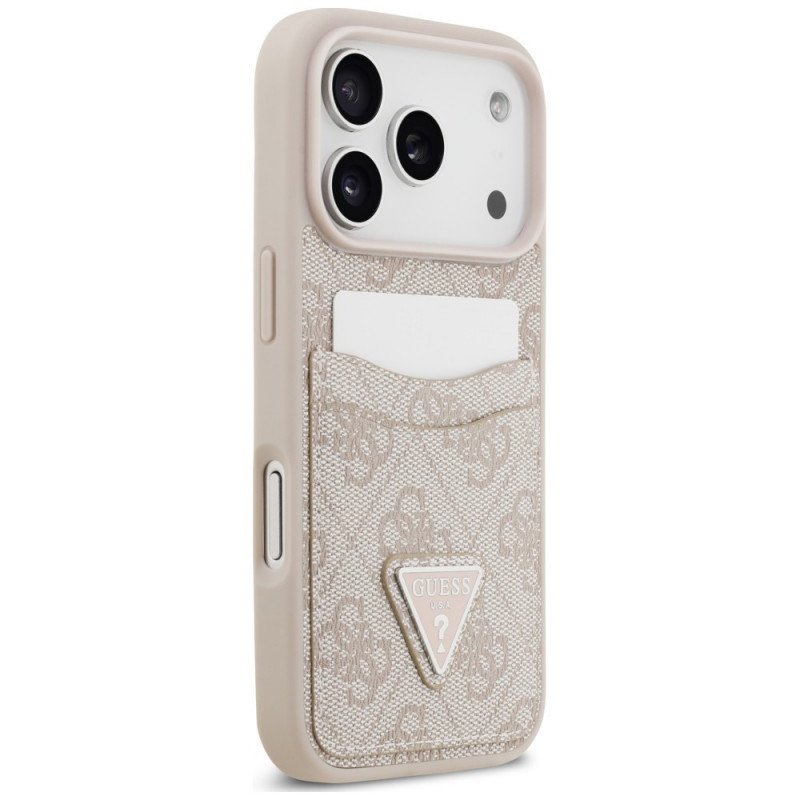 Guess 4G Double Card Triangle Hülle für Apple iPhone 18 Pro / 17 Pro, Pink