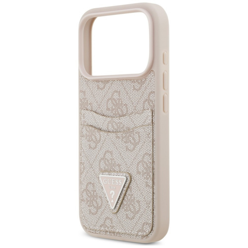 Guess 4G Double Card Triangle Hülle für Apple iPhone 18 Pro Max / 17 Pro Max, Pink