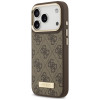Guess 4G Logo Plate MagSafe Hülle für Apple iPhone 18 Pro / 17 Pro, Braun