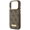 Guess 4G Logo Plate MagSafe Hülle für Apple iPhone 18 Pro / 17 Pro, Braun