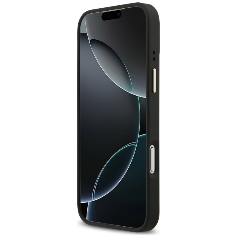 Guess 4G Strass Logo MagSafe Hülle für Apple iPhone 18 Pro Max / 17 Pro Max, Schwarz