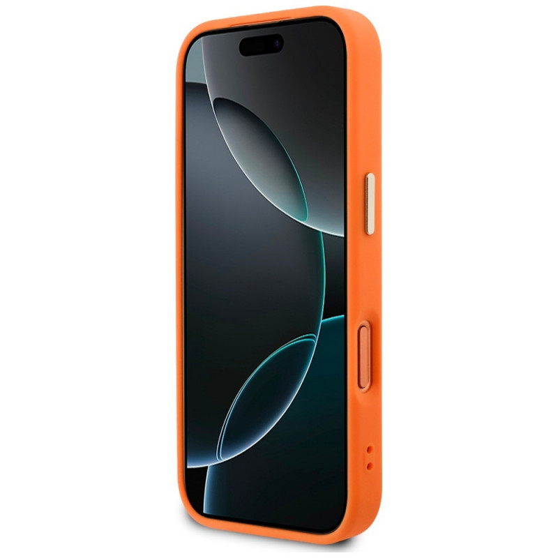 Guess Peony Hot Stamp MagSafe Hülle für Apple iPhone 18 Pro Max / 17 Pro Max, Orange