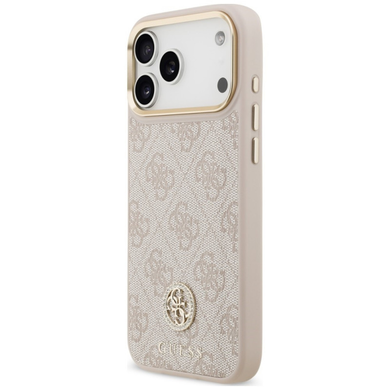 Guess 4G Strass Logo MagSafe Hülle für Apple iPhone 18 Pro Max / 17 Pro Max, Pink