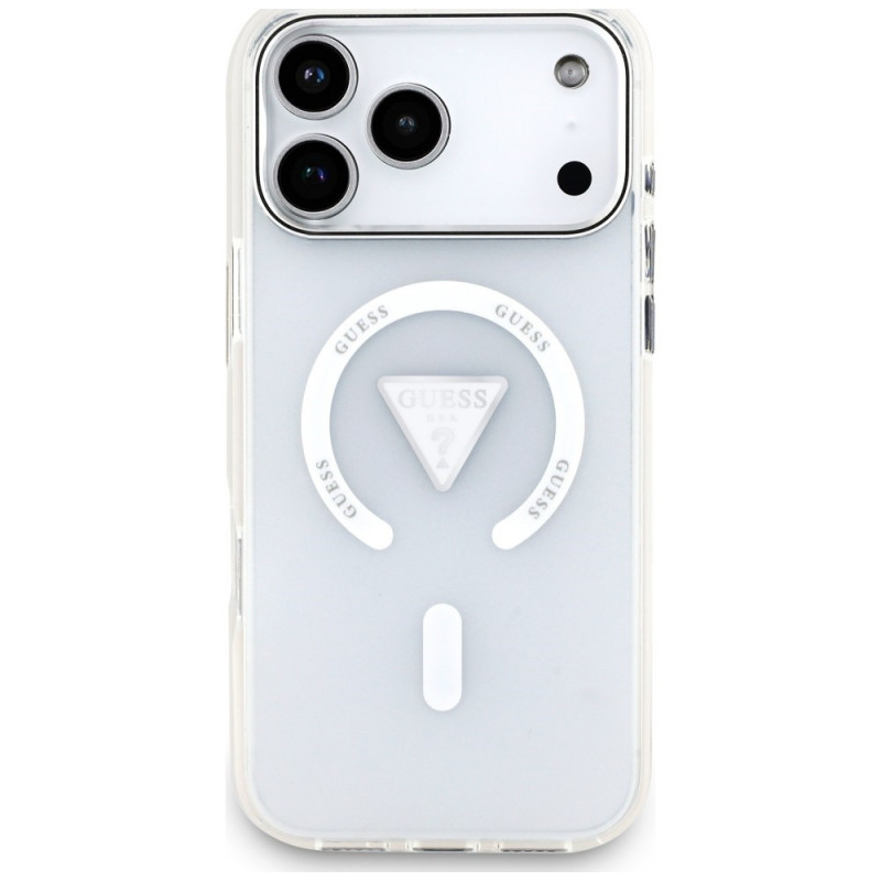 Guess IML Gradient Triangle Logo MagSafe Hülle für Apple iPhone 18 Pro Max / 17 Pro Max, Transparent