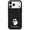Karl Lagerfeld Silicone Choupette Metal Pin Hülle für Apple iPhone 18 Pro Max / 17 Pro Max, Schwarz
