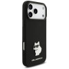 Karl Lagerfeld Silicone Choupette Metal Pin Hülle für Apple iPhone 18 Pro Max / 17 Pro Max, Schwarz