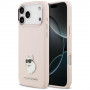 Karl Lagerfeld Silicone Choupette Metal Pin Hülle für Apple iPhone 18 Pro Max / 17 Pro Max, Pink