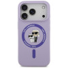 Karl Lagerfeld Silikon Karl&Choupette Ring MagSafe Hülle für Apple iPhone 18 Pro / 17 Pro, Lila