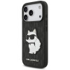 Karl Lagerfeld Saffiano Mono Patch Choupette Hülle für Apple iPhone 18 Pro / 17 Pro, Schwarz
