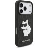 Karl Lagerfeld Saffiano Mono Patch Choupette Hülle für Apple iPhone 18 Pro / 17 Pro, Schwarz