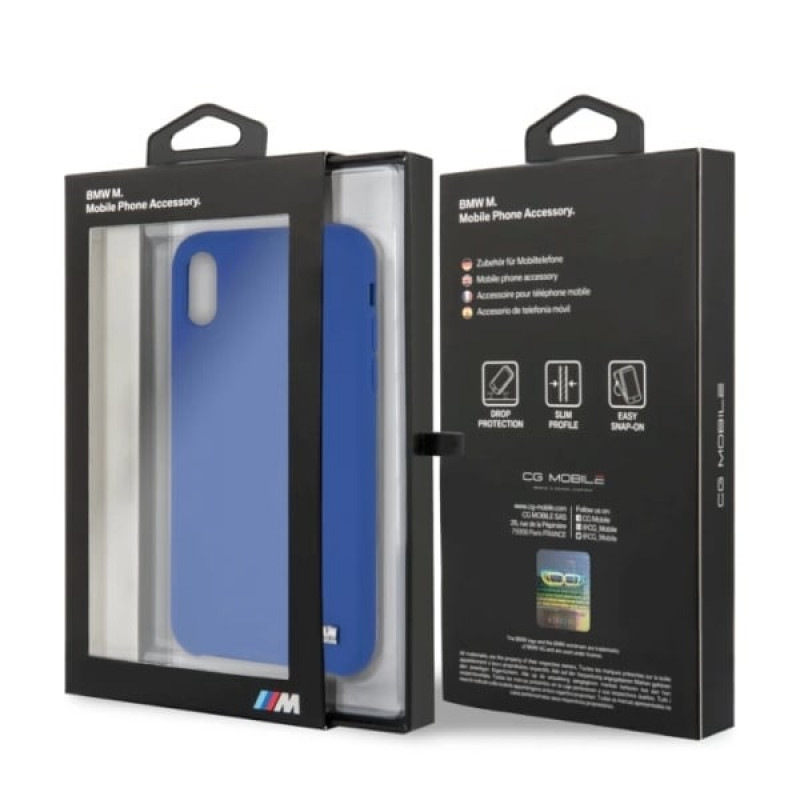 BMW BMHCPXMSILNA Silicone M Collection Hardcase für Apple iPhone X / XS, Navy