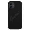 Guess GUHCP12SLSVSBK Script Vintage Hardcase für Apple iPhone 12 mini 5,4 Zoll, Schwarz/Schwarz