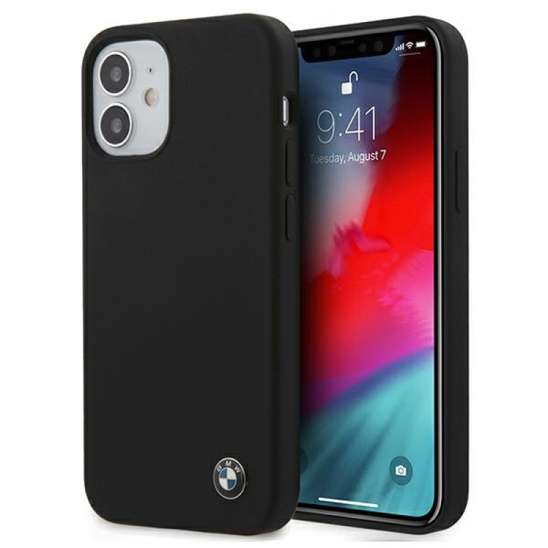 BMW BMHCP12SSILBK Silicone Signature Hardcase für Apple iPhone 12 mini, Schwarz