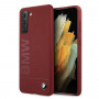 BMW BMHCS21MSLBLRE Silicone Signature Logo Hardcase für Samsung Galaxy S21+, Rot