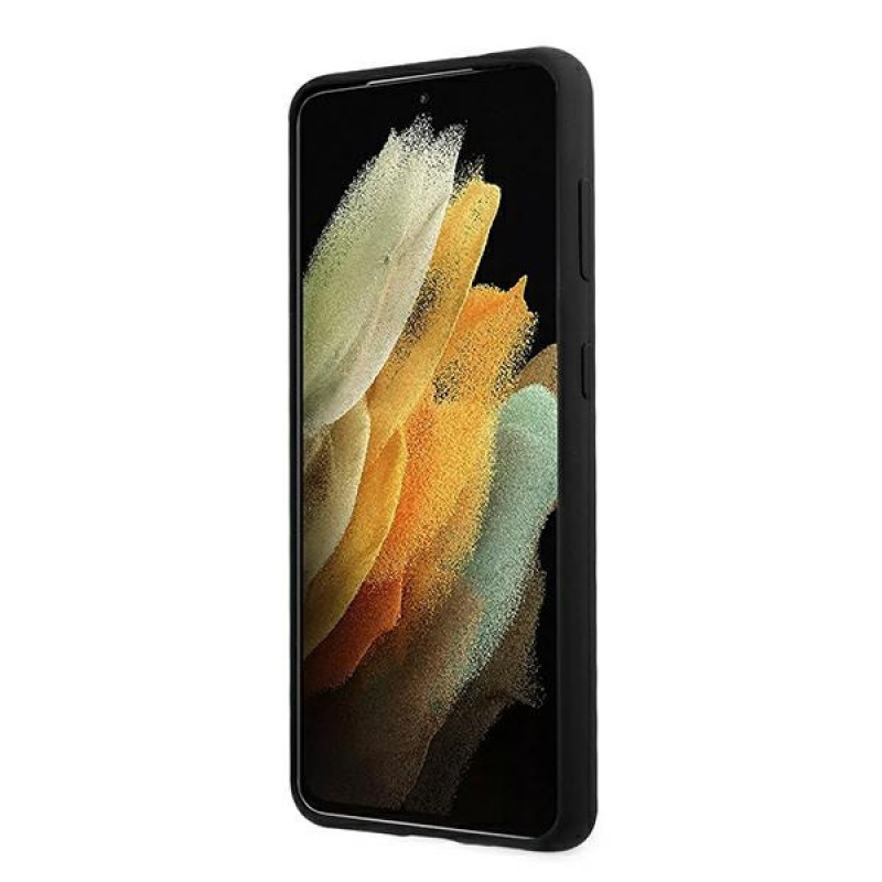 BMW BMHCS21MSIVTBK Silicone Stripes M Collection Hülle für Samsung Galaxy S21+, Schwarz
