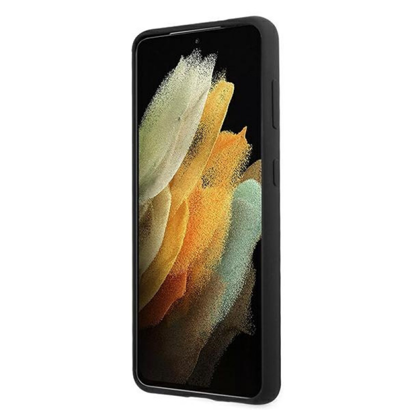 BMW BMHCS21MMSILBK Silicone M Collection Hülle für Samsung Galaxy S21+, Schwarz