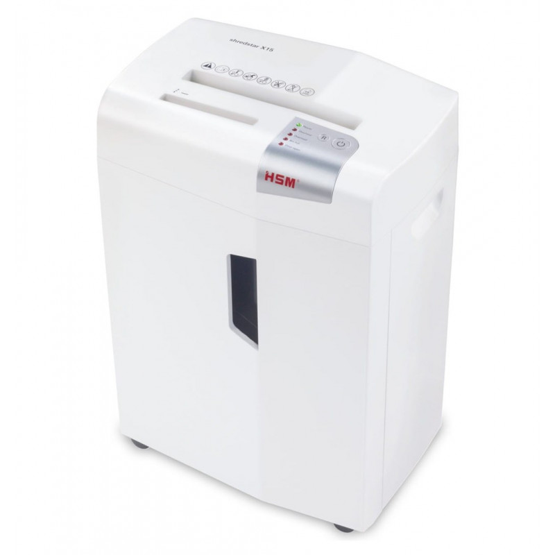 HSM shredstar X15 Aktenvernichter, 30 L, Partikelschnitt 4x37 mm (P-4), Weiß