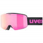 UVEX pwdr FM Kinderskibrille, Black/Pink/Green/Clear