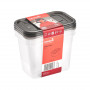keeeper Fredo Fresh Aufbewahrungsdosen-Set, 3 x 1,0 L, rechteckig, transparenter Boden, grauer Deckel