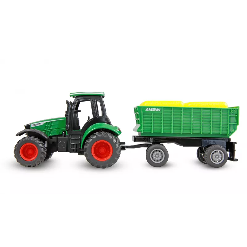 Amewi Metall-Traktor mit Anhänger, 1:64, RTR, grün