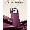 ESR Leder-Kickstand-MagSafe-Hülle für Apple iPhone 17 Pro / 18 Pro, Deep Burgundy