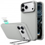 ESR Leder-Kickstand-MagSafe-Hülle für Apple iPhone 17 Pro / 18 Pro, Grau