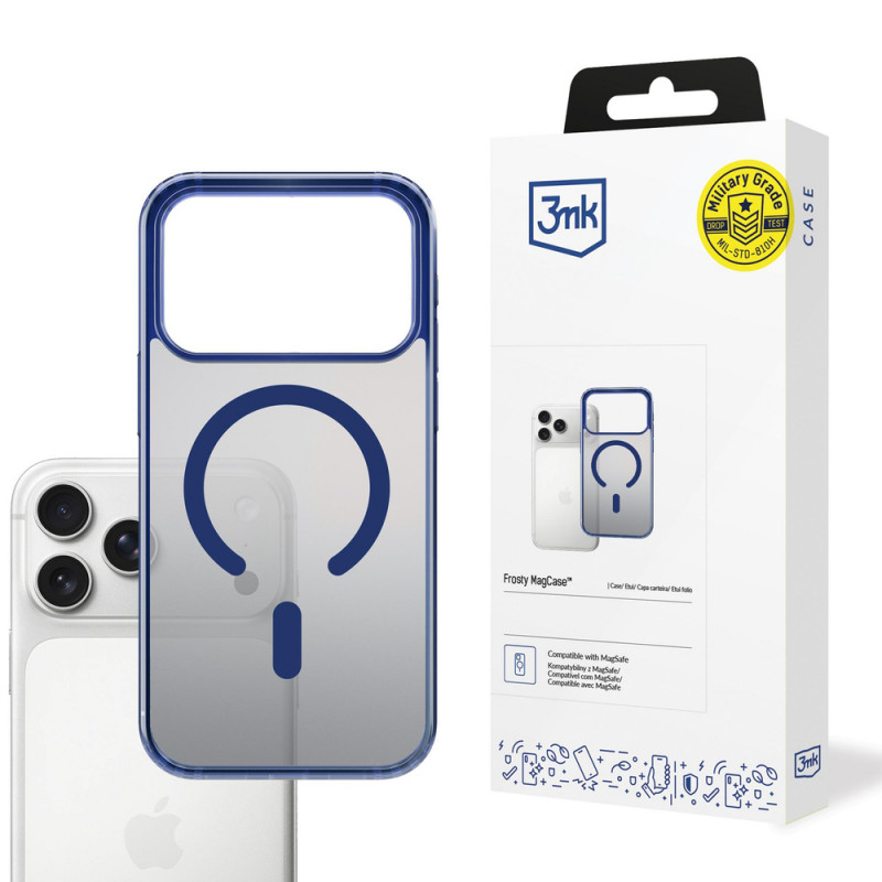 3MK Frosty MagCase Apple iPhone 17 Pro Hülle, Blau