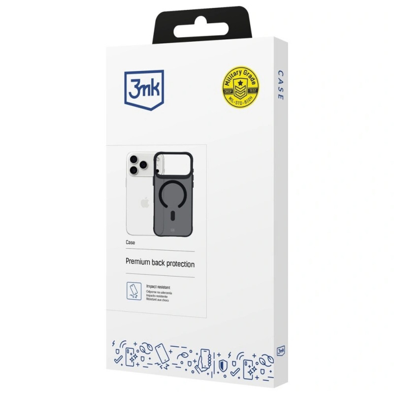3MK Smoke Matt MagCase Hülle für Apple iPhone 17 Pro, Schwarz