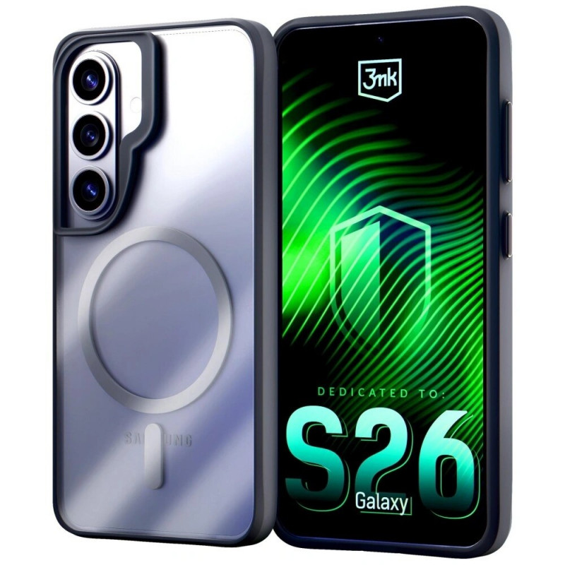 3mk Satin Armor MagCase Samsung Galaxy S26 Schutzhülle, transparent schwarz